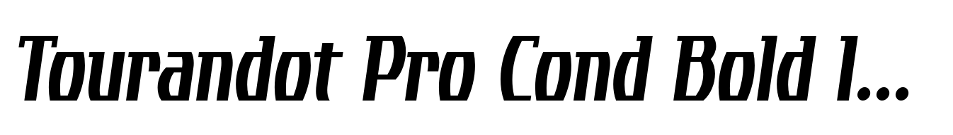 Tourandot Pro Cond Bold Italic
